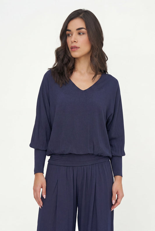 Women's Woven V-Neck Top