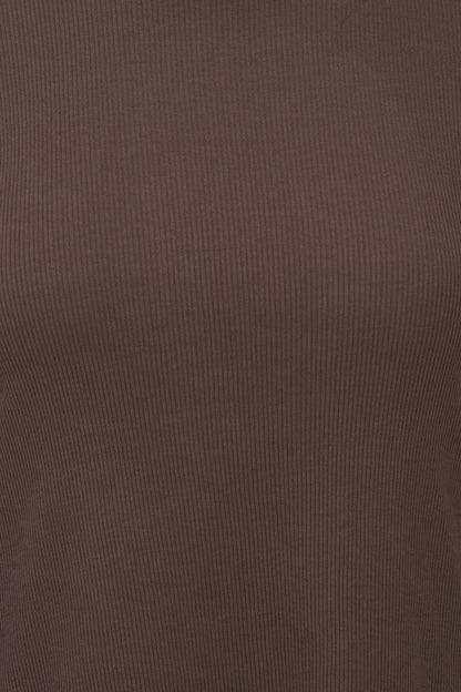 Women's Classic Rib-Knit Turtleneck Top with Long Sleeves