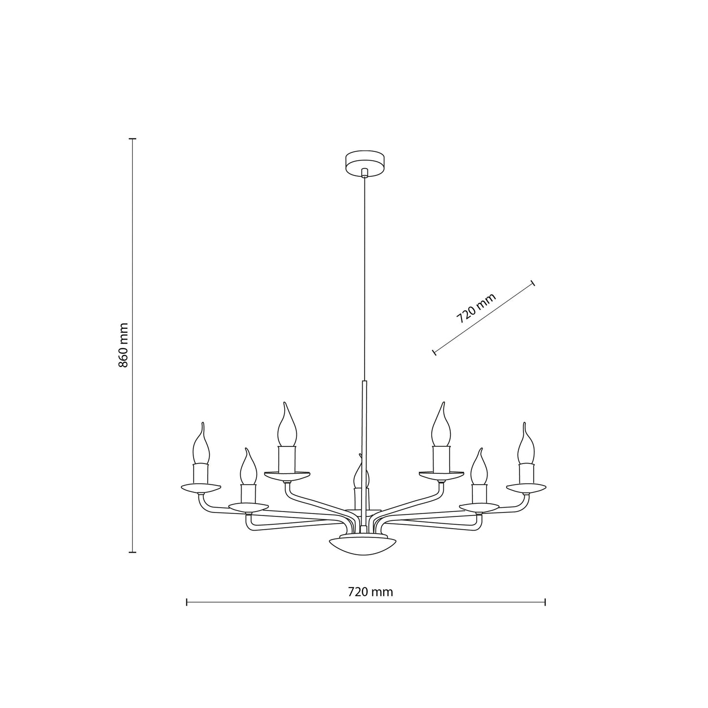 LIMAL Vintage Candle Chandelier Pendant Light for Dining Room, Living Room & Entryway