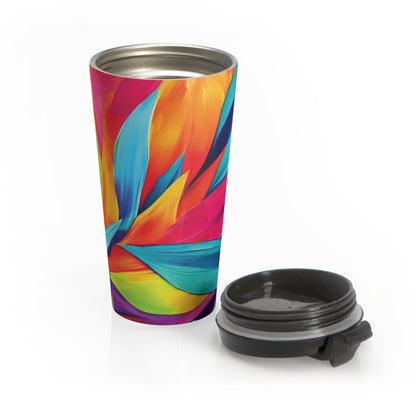 Colorful Abstract Petals Stainless Steel Travel Mug