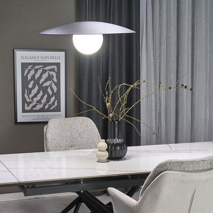 SLATE Mid-Century Modern Wide Dome Pendant Light for Kitchen Island & Dining Table - AURABAGS SHOP