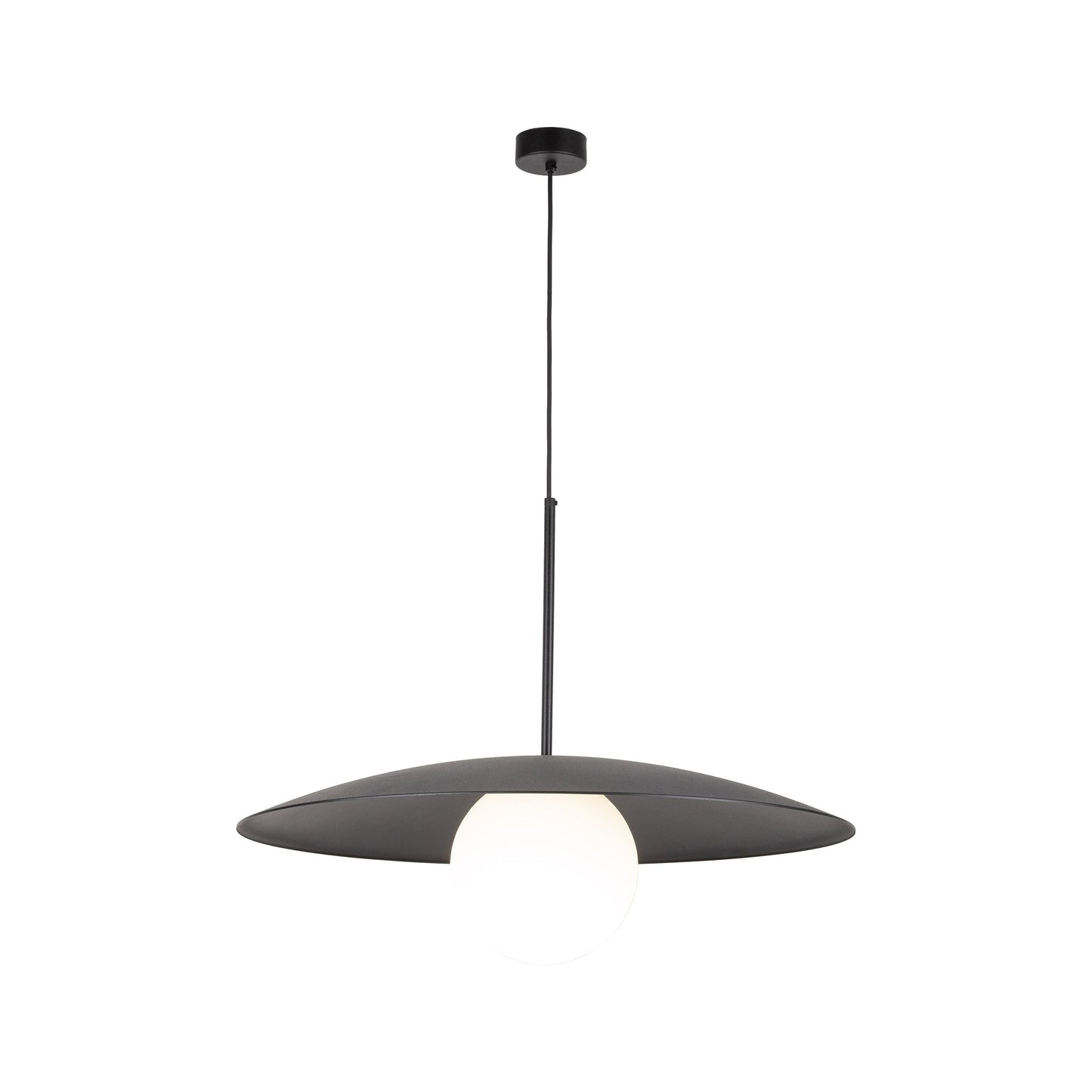 SLATE Mid-Century Modern Wide Dome Pendant Light for Kitchen Island & Dining Table - AURABAGS SHOP
