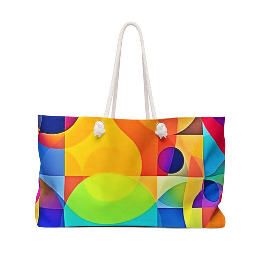 Abstract Colorful Geometric Pattern Weekender Bag | Vibrant Travel Tote