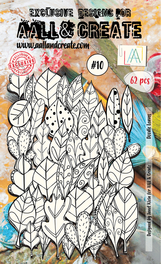 AALL and Create Ephemera - 010 - Doodle Leaves - White