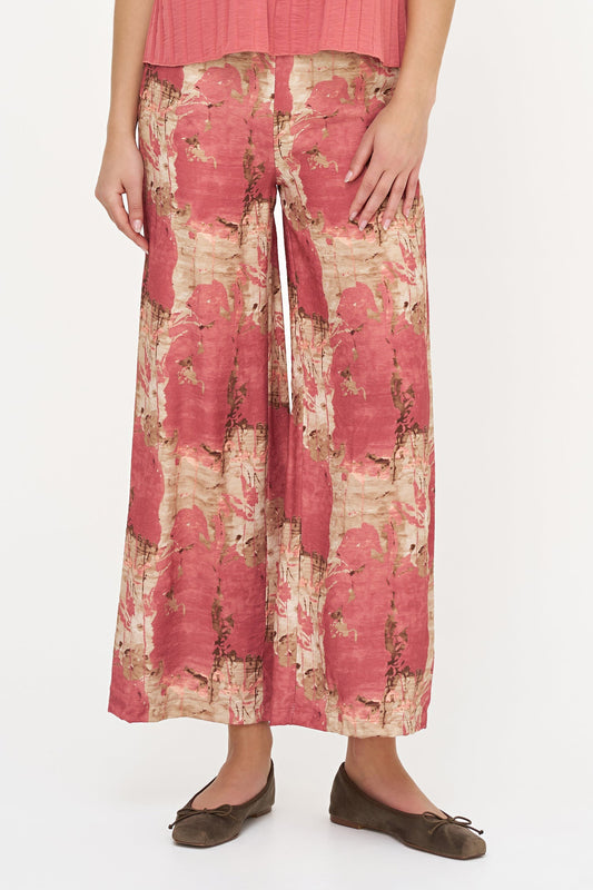Women's Woven Printed Pull-On Pant with Side Seam Pockets