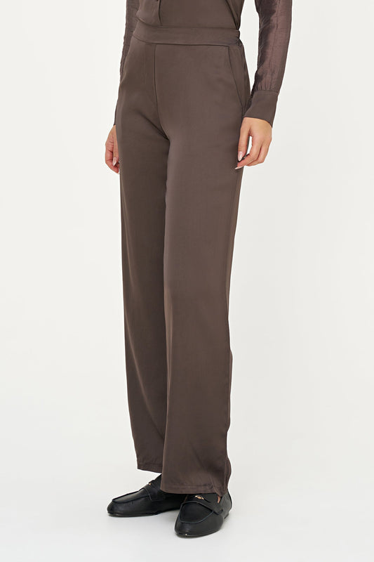 Women's Woven Pull-On Bootcut Pants with Side Pockets