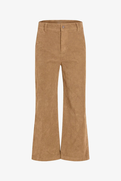 Women's Corduroy Zip-Up Bootcut Pants with Side Pockets