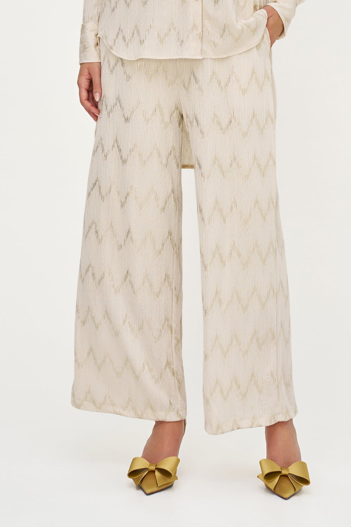 Women's Foil Zigzag Pull-On Pants, Fully Lined with Side Pockets