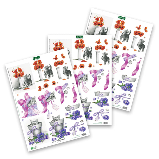 Die Cut Decoupage – Cute Cats (Pack Of 3)