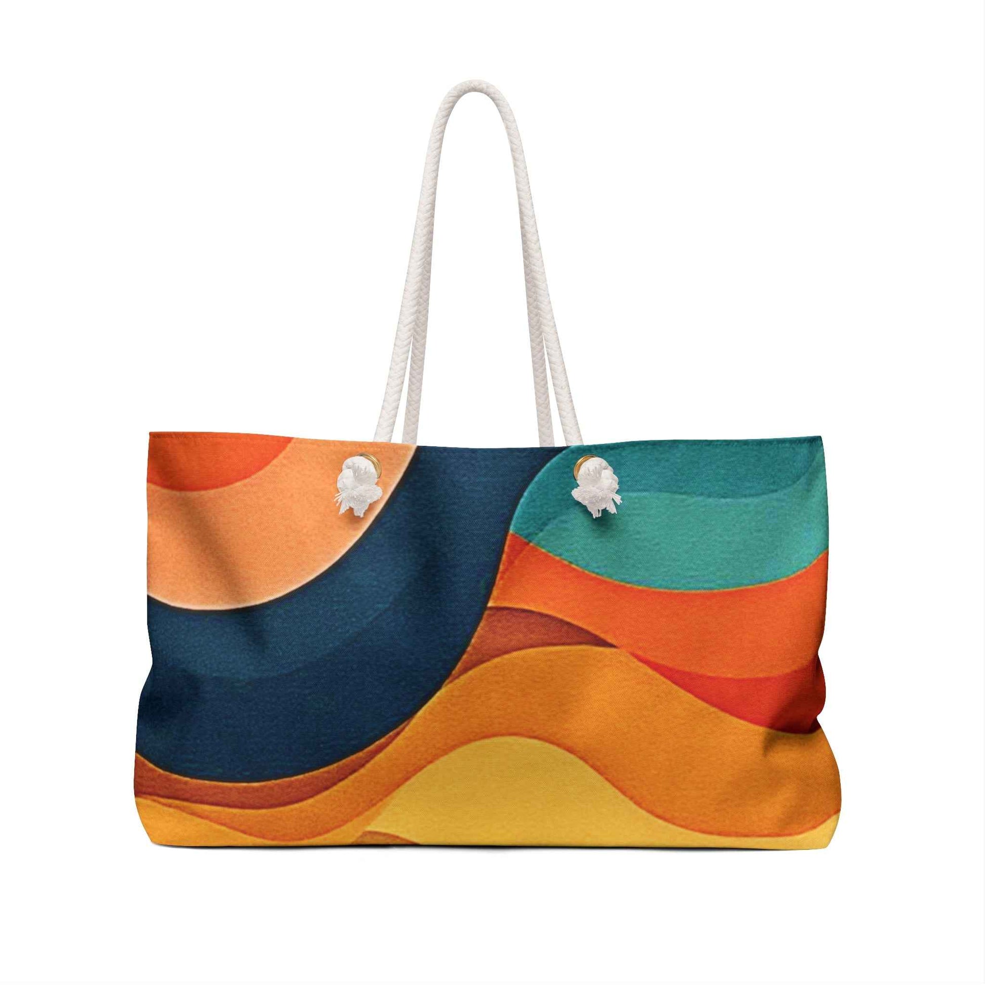 Abstract Color Wave Weekender | Beach Tote Bag | Large Tote Bag