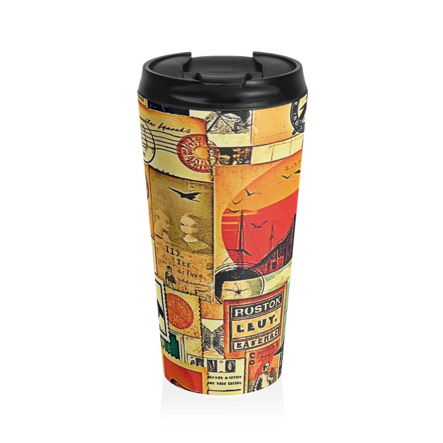 Travel Mug — Vintage Collage Stainless Steel Tumbler