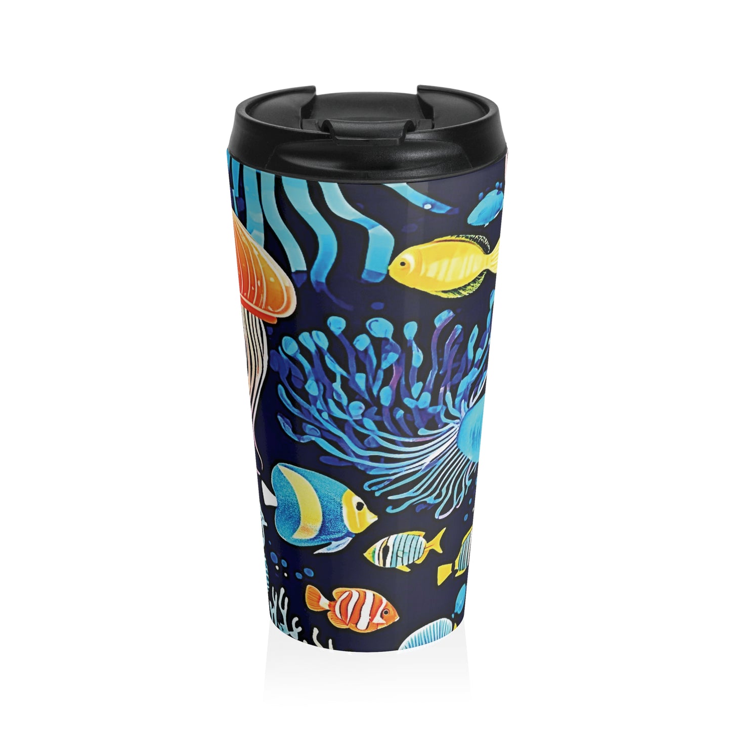Ocean Jellyfish Travel Mug — Colorful Underwater Stainless Steel Tumbler