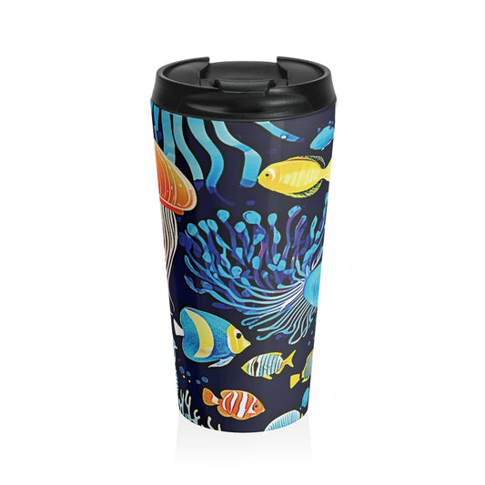 Ocean Jellyfish Travel Mug — Colorful Underwater Stainless Steel Tumbler