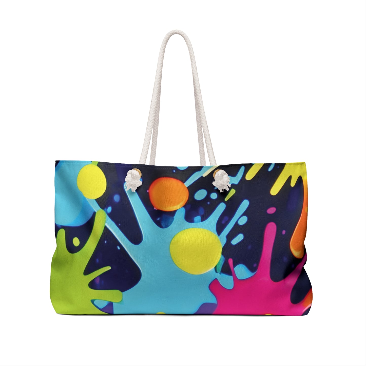 Neon Paint Splatter Weekender Bag | Colorful Travel Tote | Busy Mom Carryon