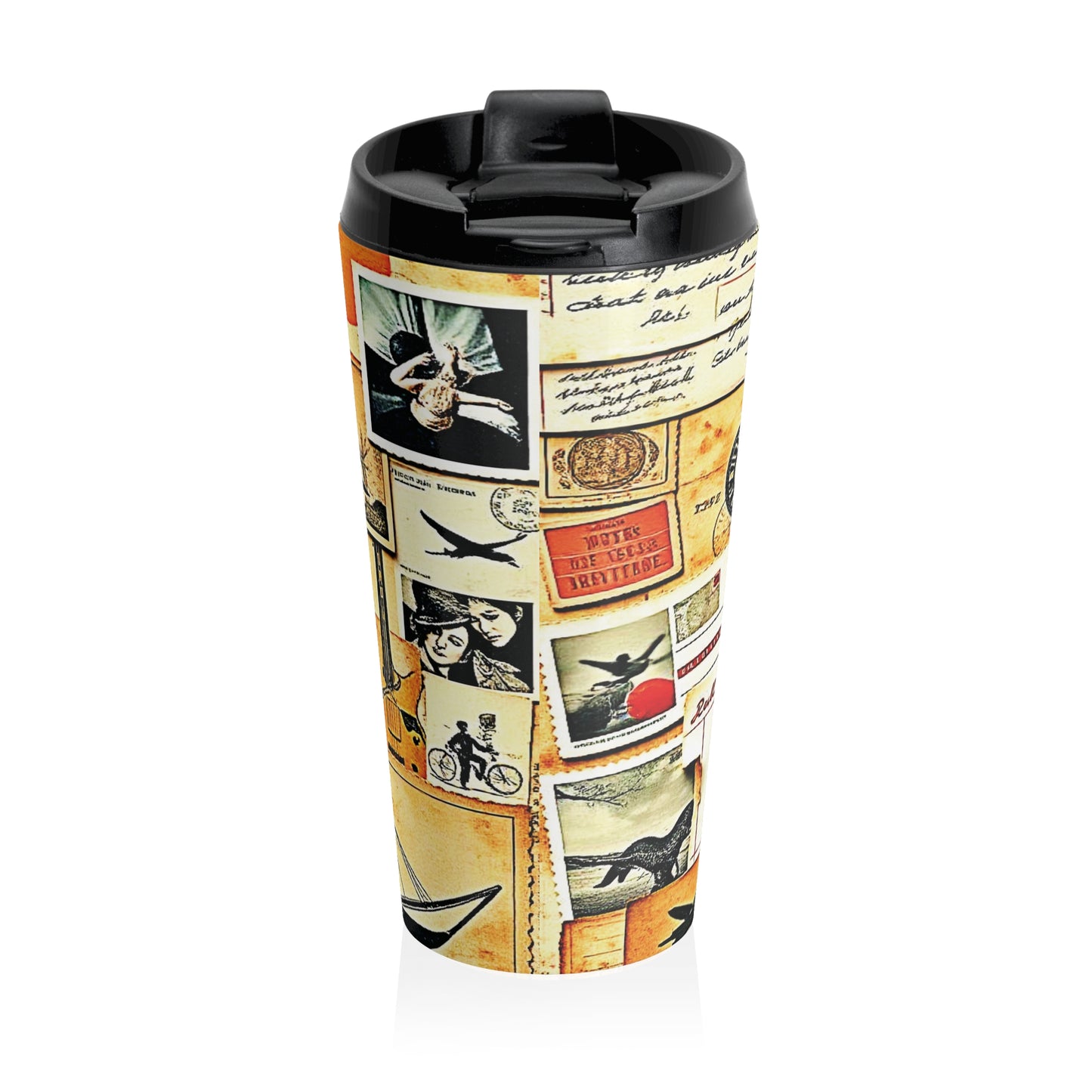 Vintage Travel Collage Stainless Steel Travel Mug