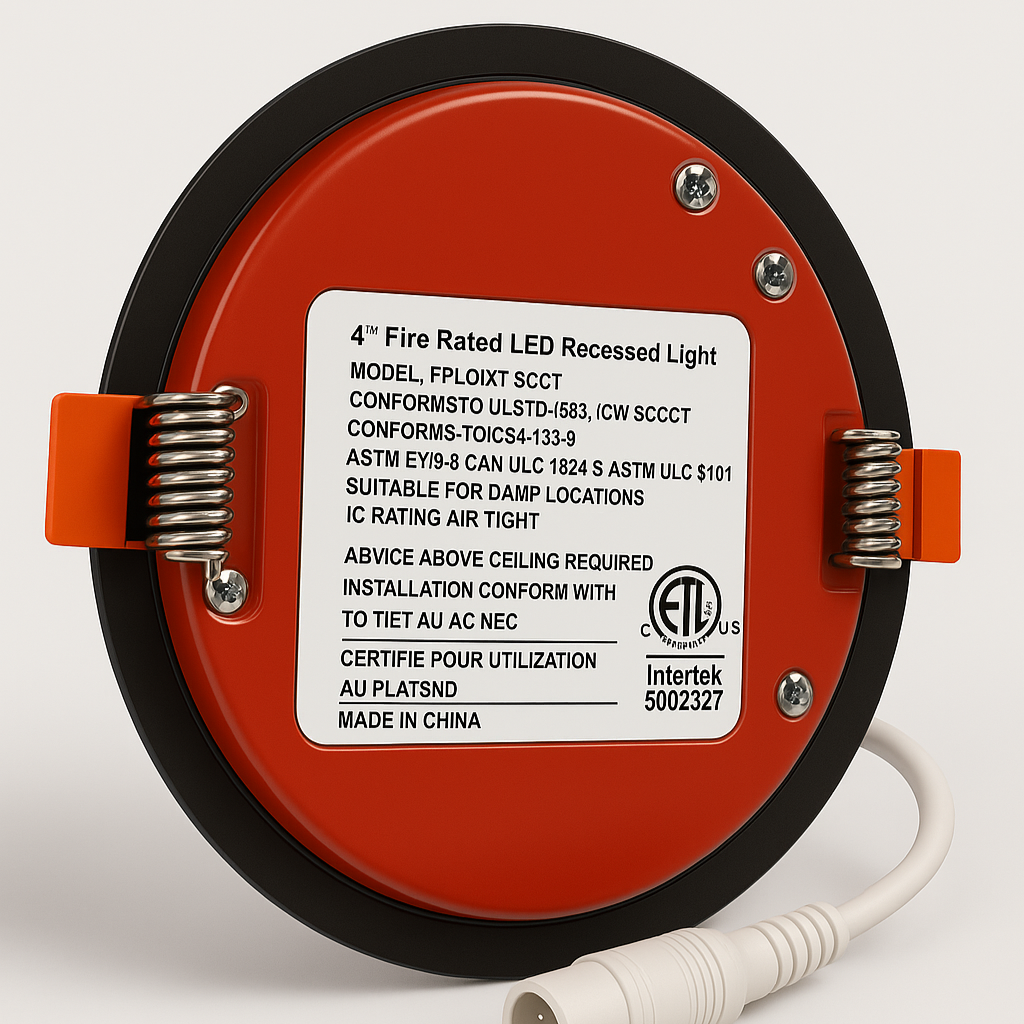 Luvelle 4″ Fire Rated LED Pot Light — 2-Hour Rated, Canless 5CCT, cETL/ULC, IC Rated