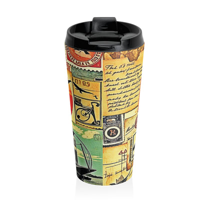 Travel Mug — Vintage Collage Stainless Steel Tumbler