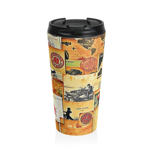 Vintage Travel Collage Stainless Steel Travel Mug