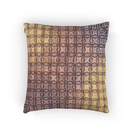 Geometric Woven Pillow | Square Grid Pattern, Textured Boho Throw Pillow