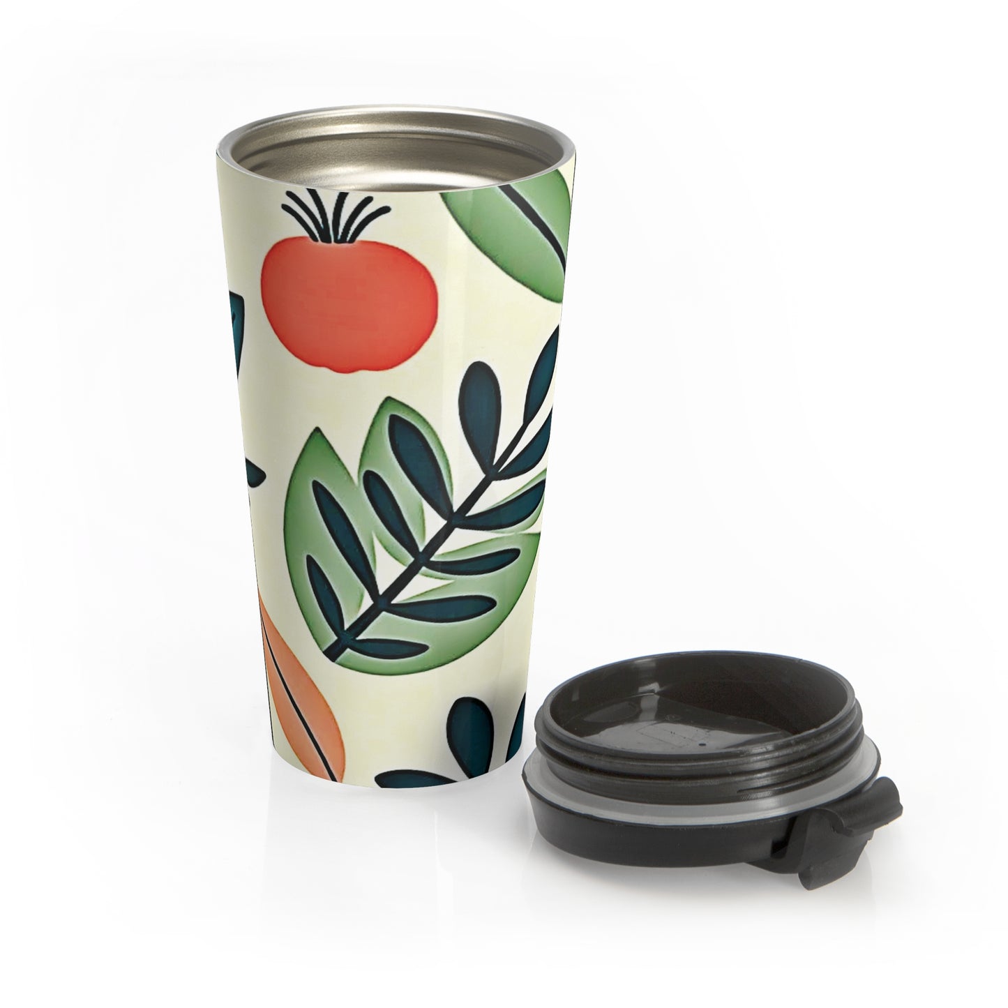 Floral Folk Art Stainless Steel Travel Mug