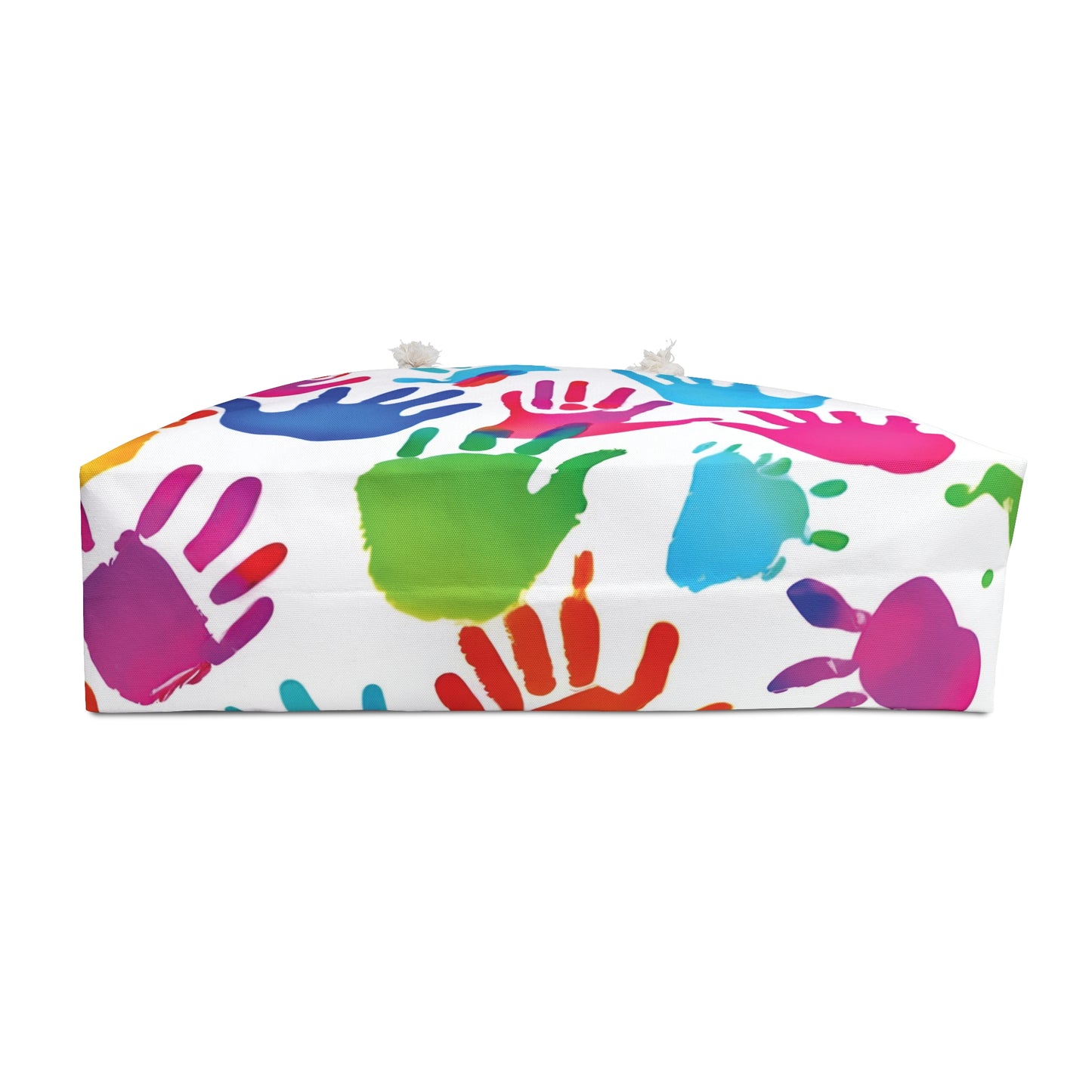 Colorful Handprint Pattern Weekender Bag | Rainbow Palm Print Tote | Busy Moms Carryon