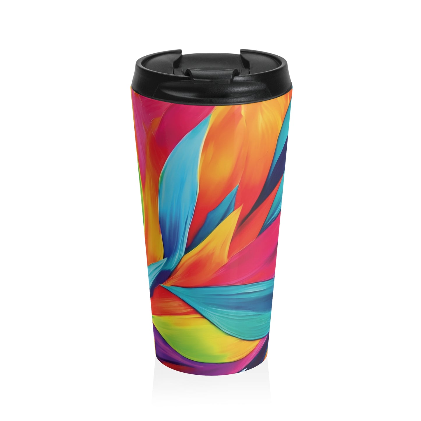 Colorful Abstract Petals Stainless Steel Travel Mug