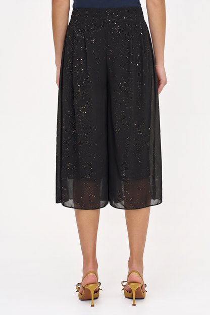 Women's Foil-Printed Woven Pull-On Gaucho Capri Pants