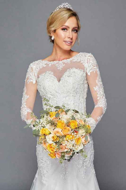 Court Train Bridal Gown in Mermaid Silhouette