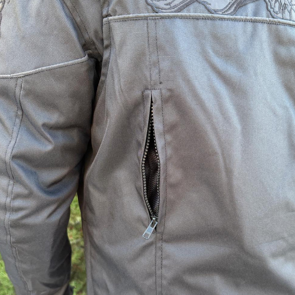 Open Road Men's Reflective Skull Cordura Motorcycle Jacket