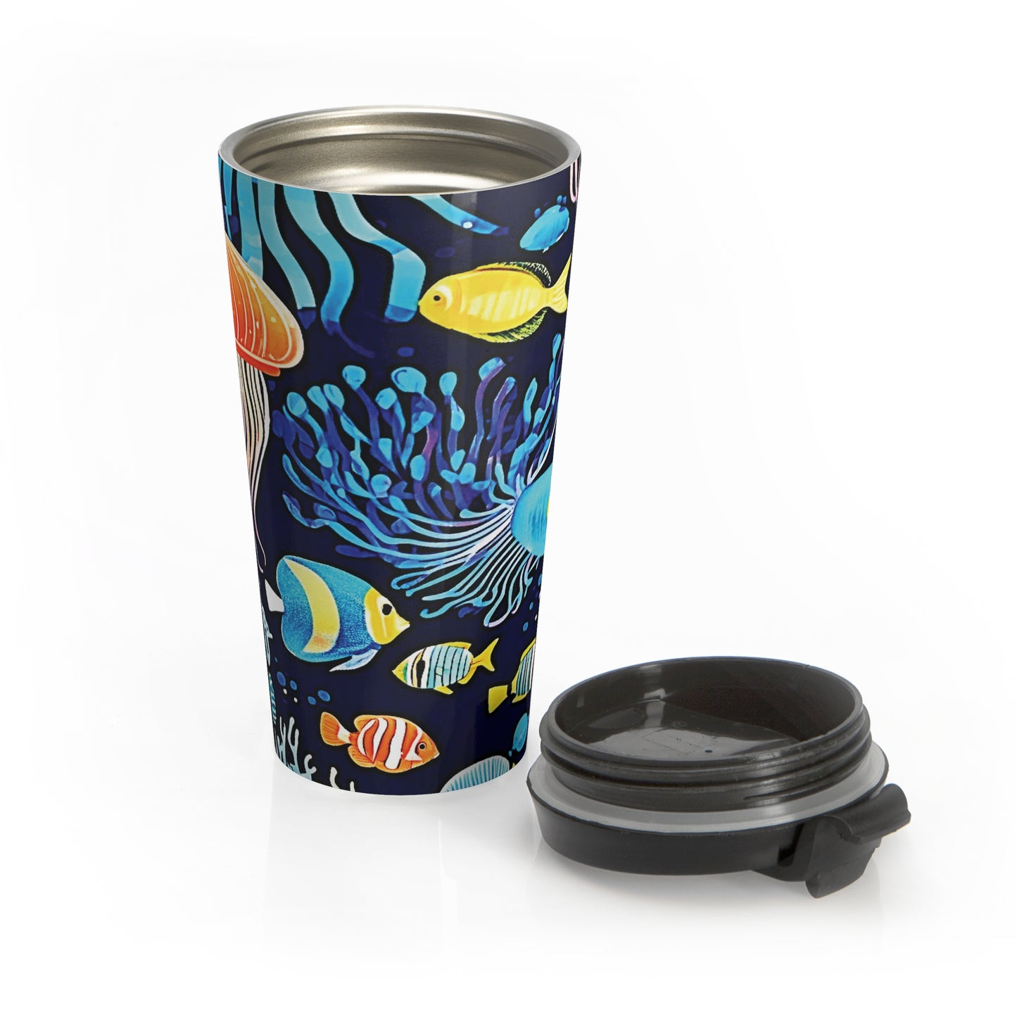 Ocean Jellyfish Travel Mug — Colorful Underwater Stainless Steel Tumbler