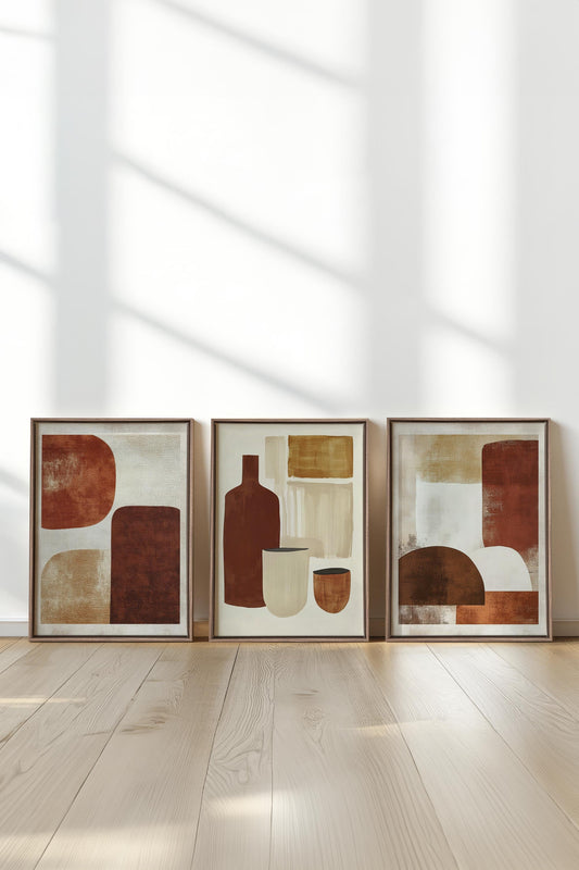EARTHLY CRAFT TRIO (3 Oeuvres sur toile étirée)