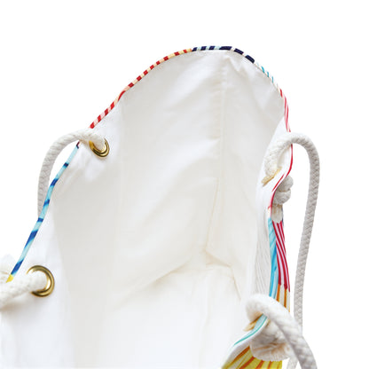 Colorful Fingerprint Pattern Weekender Bag | Rainbow Beach Tote | Moms Carryon