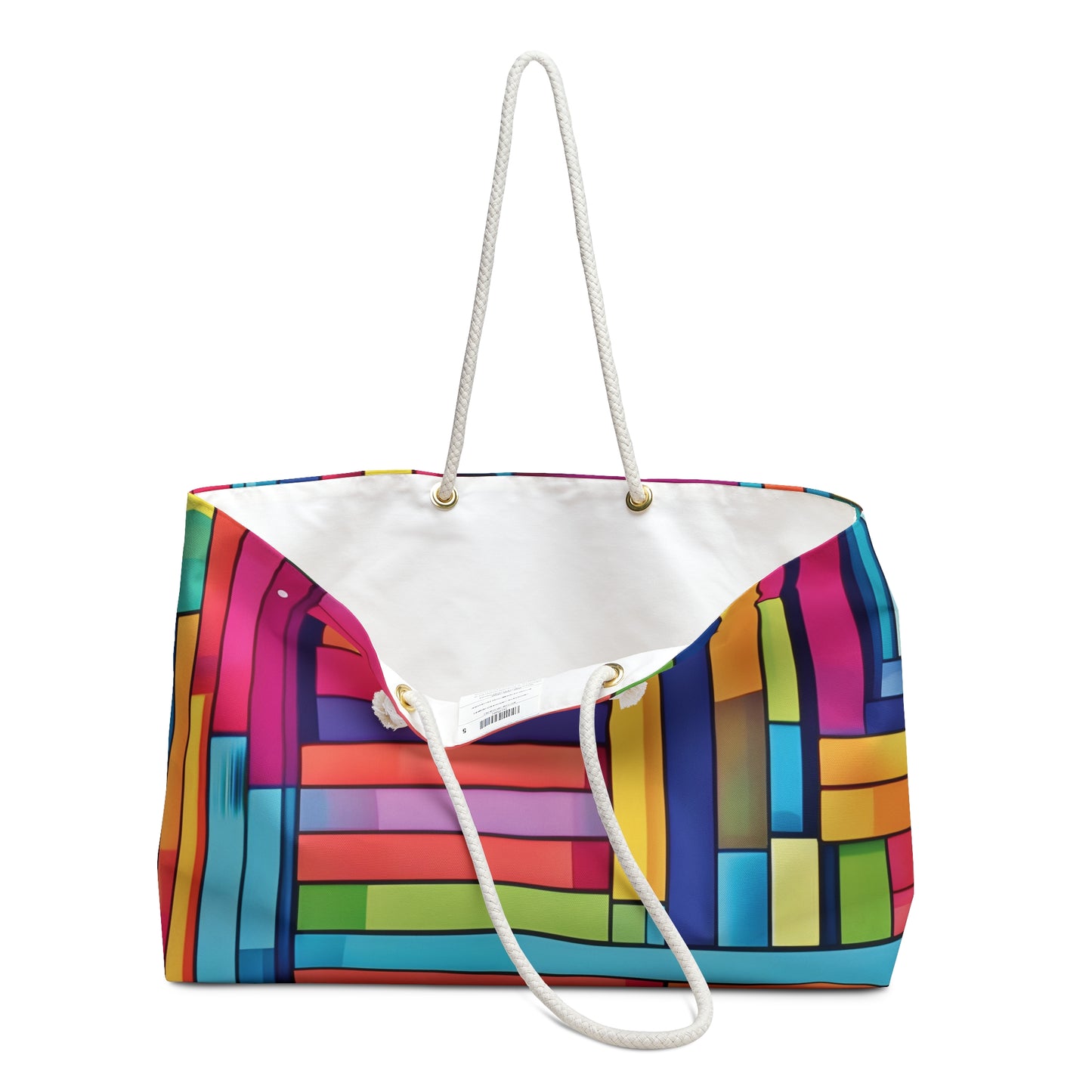 Colorful Geometric Stained Glass Pattern Weekender Bag | Rainbow Travel Tote | Mom Gifts