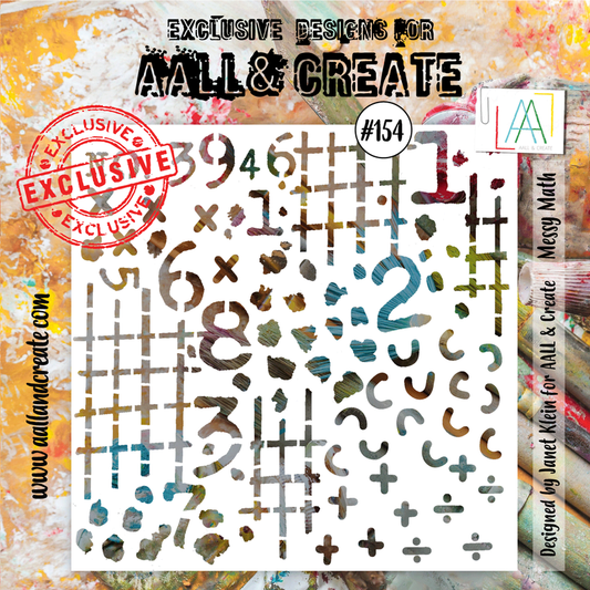AALL and Create #154 - 6"x6" Stencil - Messy Math