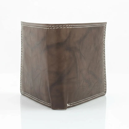 Men's Oil Pull Up Top Flap Bifold Wallet