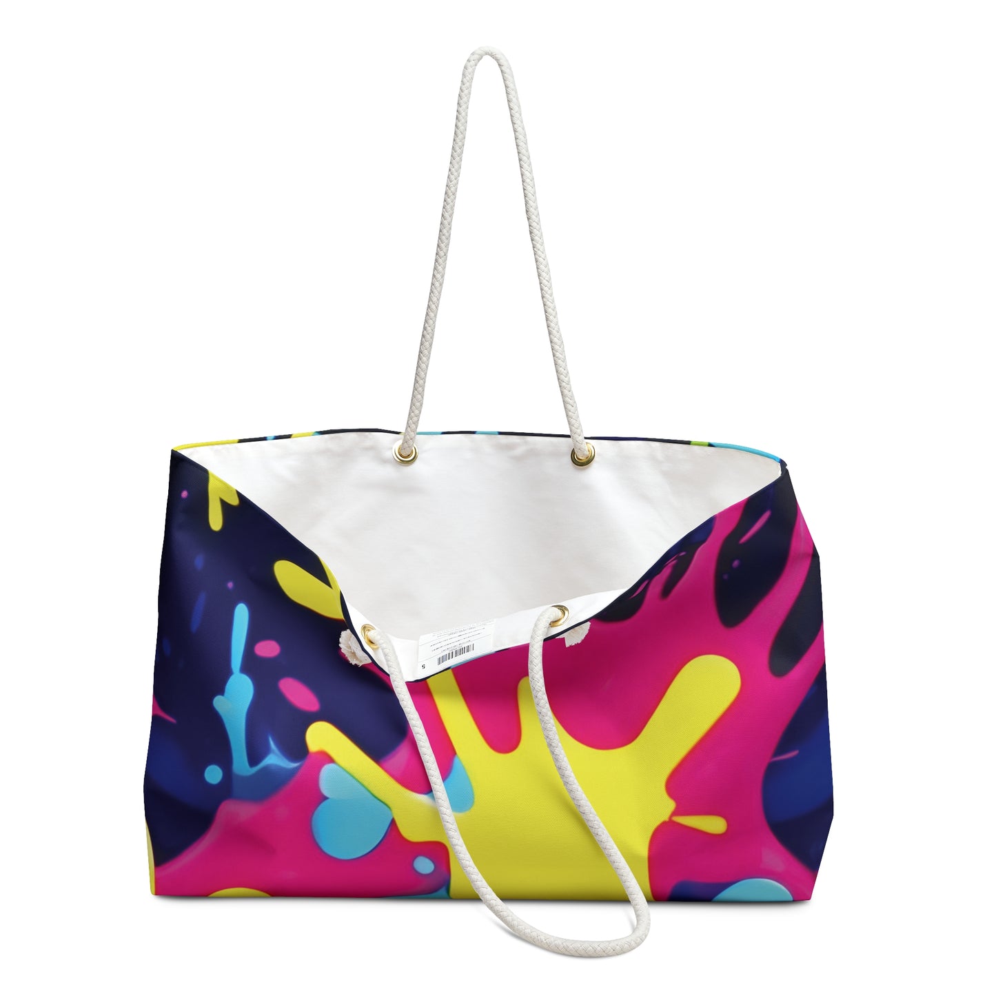 Neon Paint Splatter Weekender Bag | Colorful Travel Tote | Busy Mom Carryon