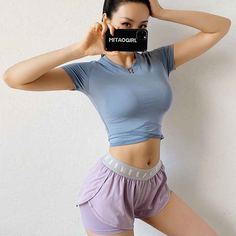 Running Training Short-Sleeved T-Shirt – Women’s Tight-Fit Yoga & Fitness Top
