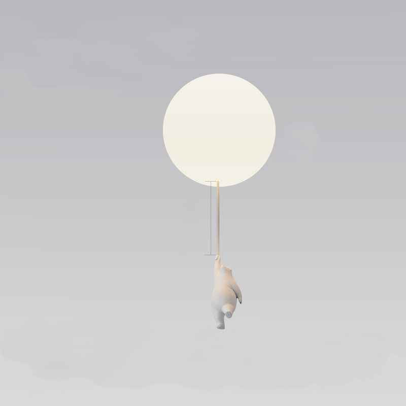 Children'S Room Balloon Lamp Cartoon Net Red Creative Aisle Balcony Restaurant Polar Bear Bedroom Ceiling Lamp