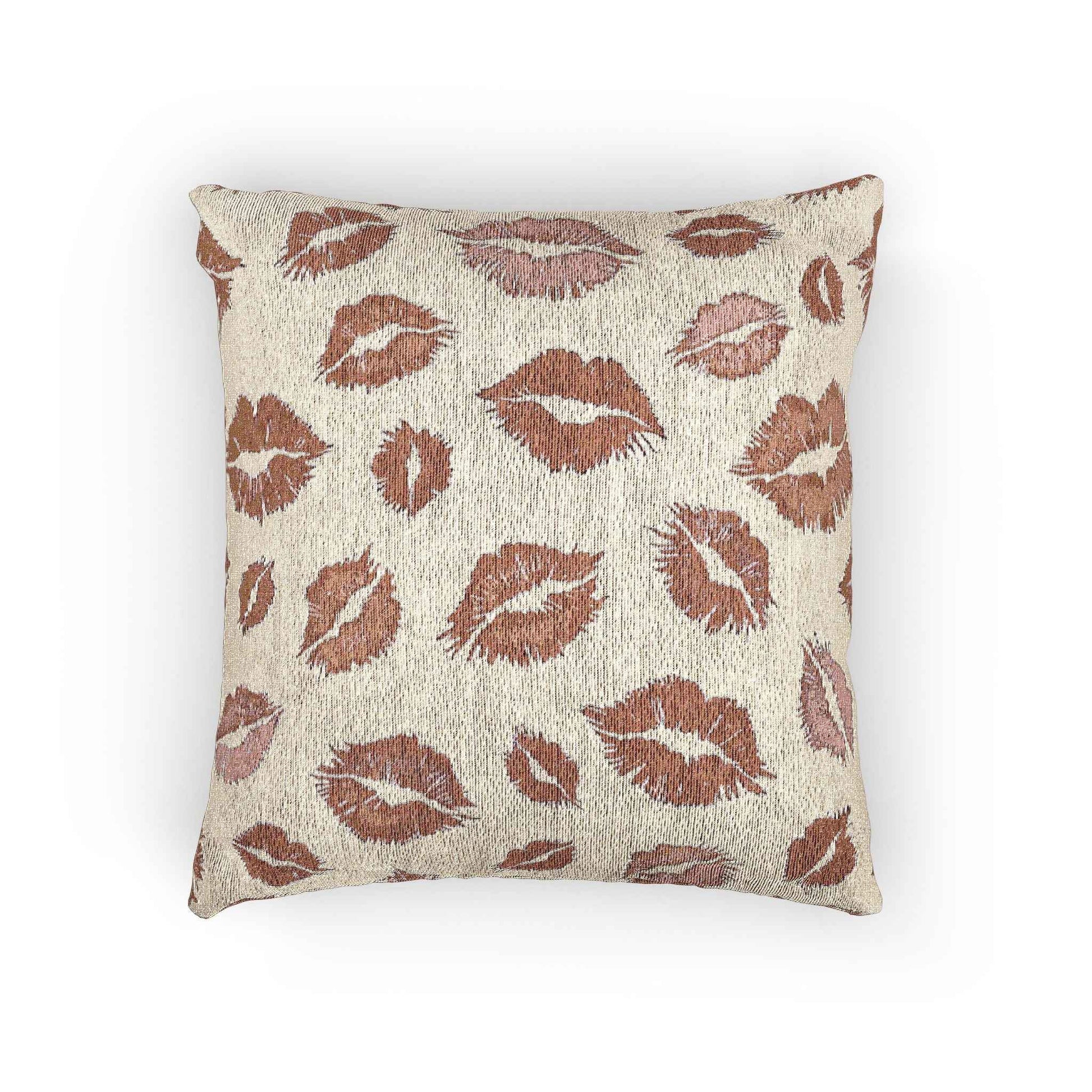 Kiss Pattern Woven Pillow | Decorative Throw Pillow for Home & Outdoor
