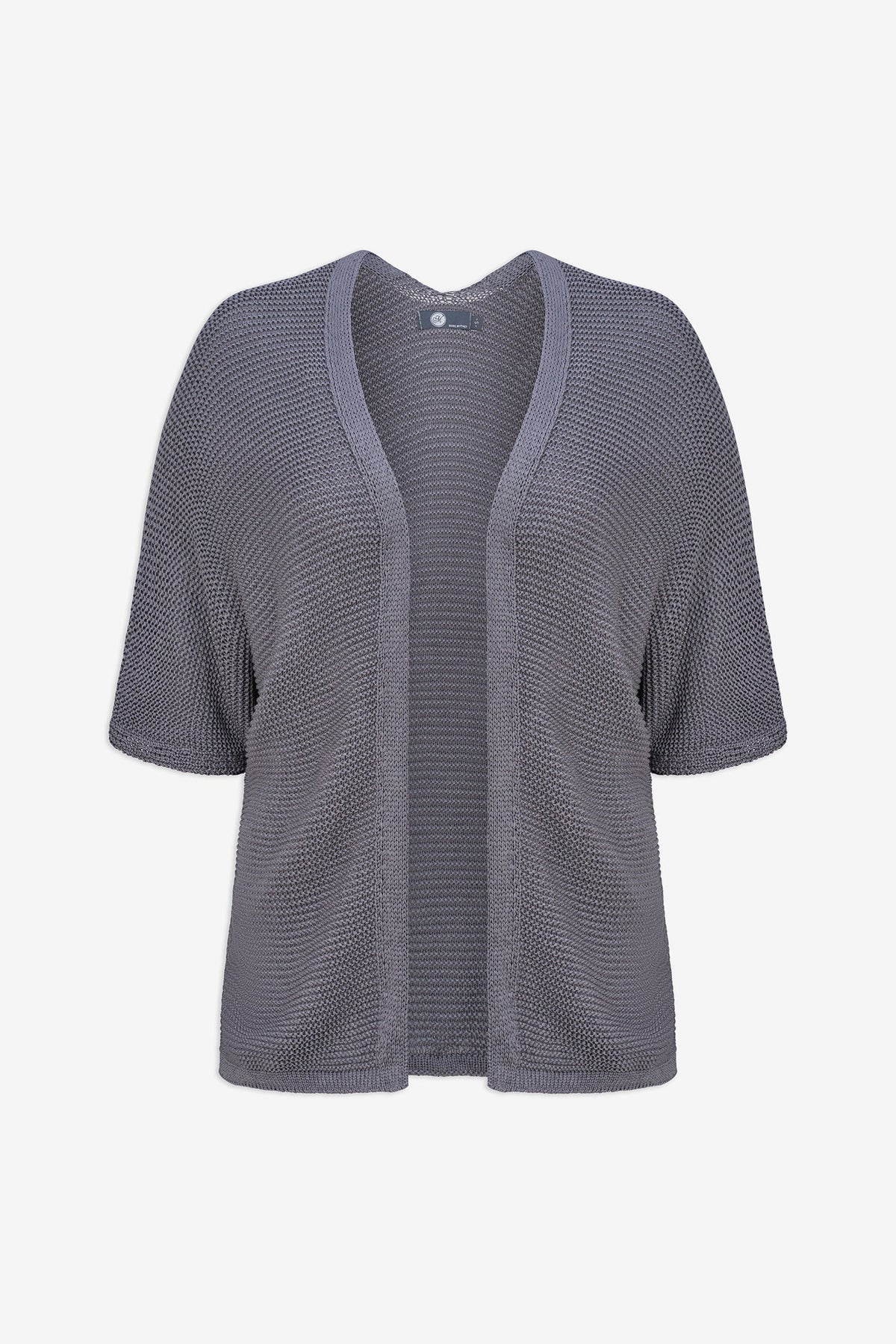 Women's Knit Open Cardigan with Elbow-Length Sleeves