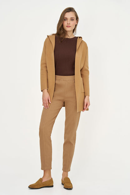 Women's Hooded Cardigan, Long Sleeves, Patch Pockets & Removable Belt