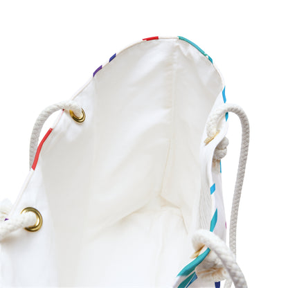 Colorful Handprint Pattern Weekender Bag | Rainbow Palm Print Tote | Busy Moms Carryon