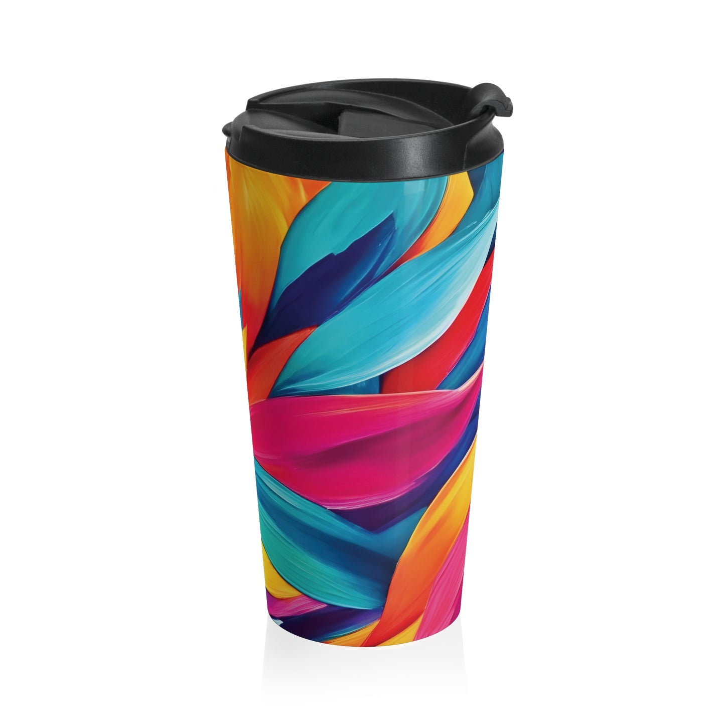 Colorful Abstract Petals Stainless Steel Travel Mug