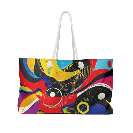 Abstract Colorful Swirl Weekender Bag | Bold Geometric Tote