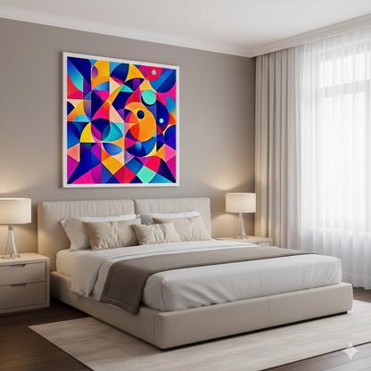 Bold Geometric Symphony Abstract Digital Art – Modern Colorful Wall Decor