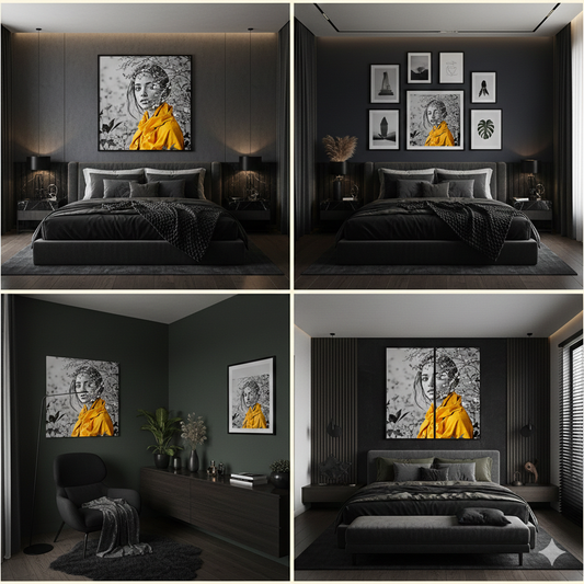 Yellow Scarf Portrait Digital Art