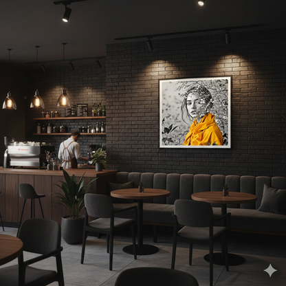 Yellow Scarf Portrait Digital Art