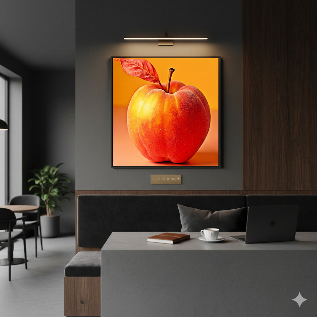 Surreal Red Peach Apple Hybrid - High-Res 8192px Square Digital Art