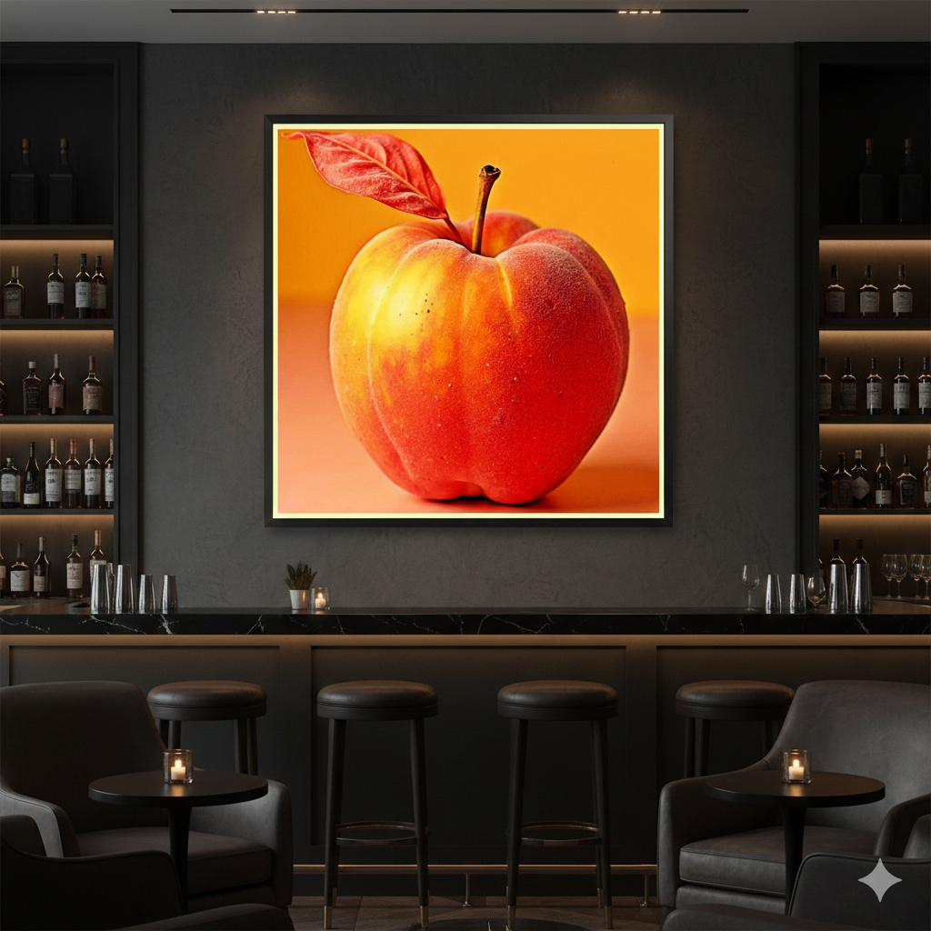 Surreal Red Peach Apple Hybrid - High-Res 8192px Square Digital Art