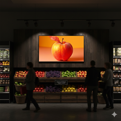 Surreal Red Peach Apple Hybrid - High-Res 8192px Square Digital Art